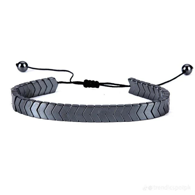 Stainless Steel Hematite Arrow Bracelet