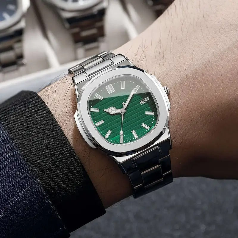 Simple Temperament Square Scale Calendar Dial High-end Trendy Quartz Wristwatch