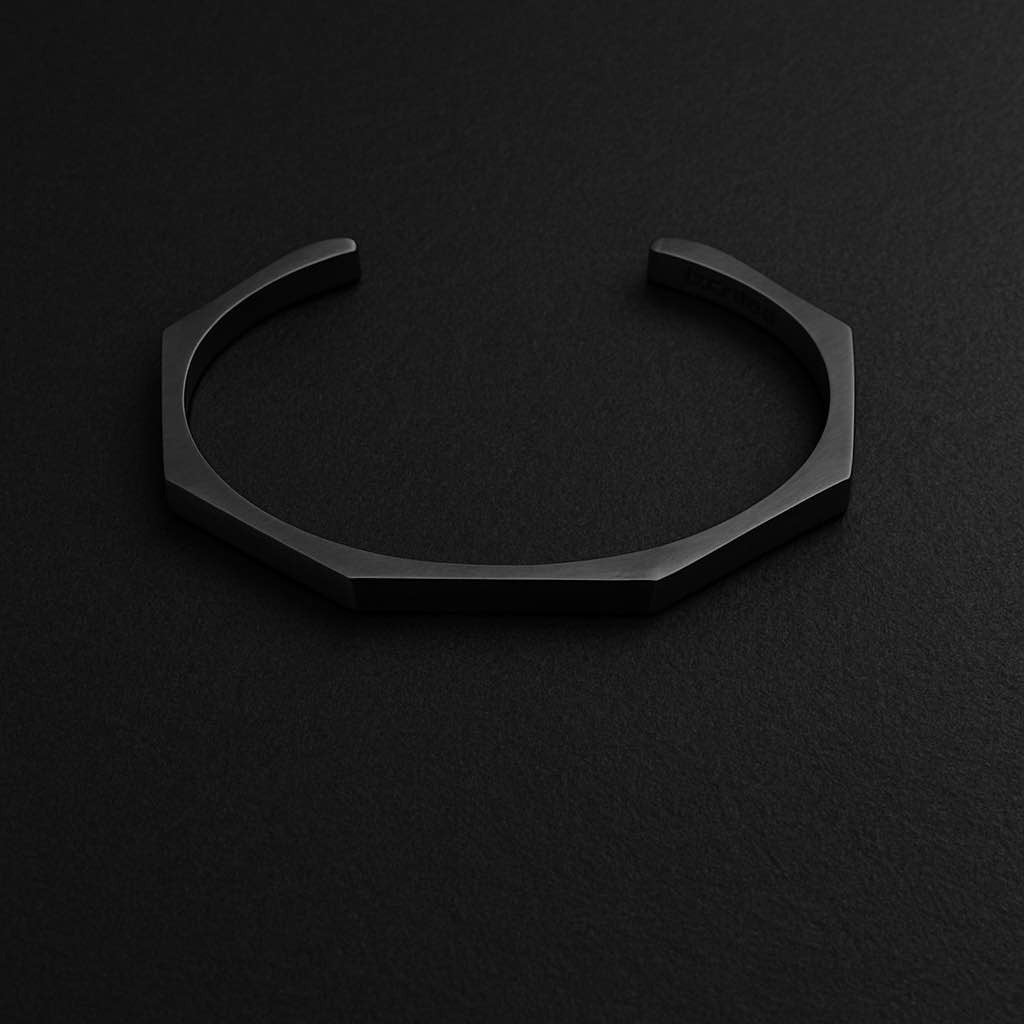 Stainless Steel Hexagon Cuff Bangle 2 Sets